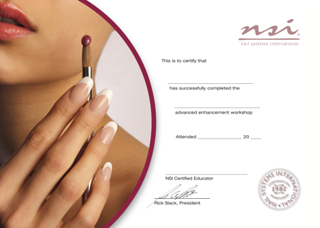 Международный диплом по наращиванию ногтей NSI
